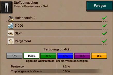 Stoffgamaschen - Game of War Fertigung